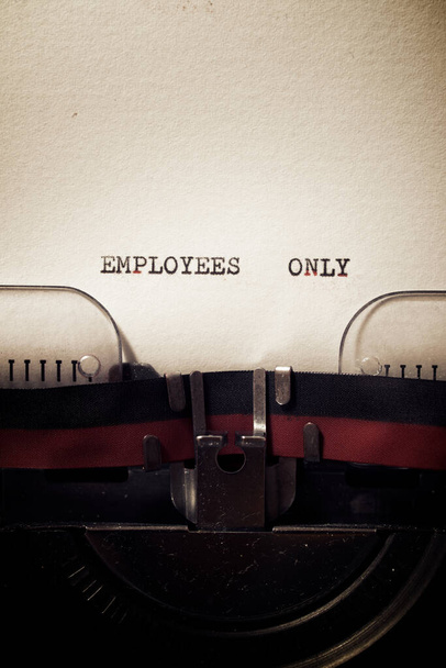 Employers only phrase written with a typewriter. - Photo, Image