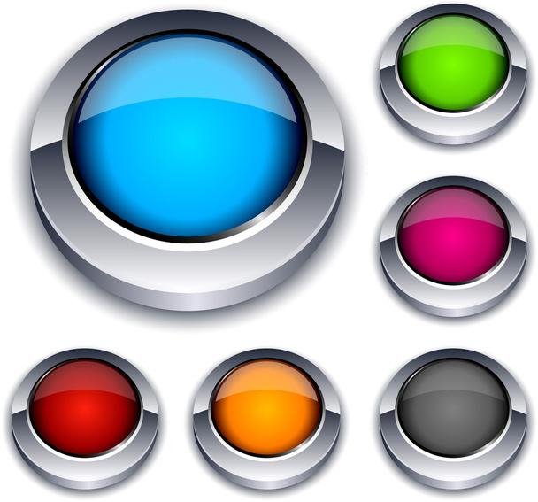 Round 3d buttons. - Vetor, Imagem