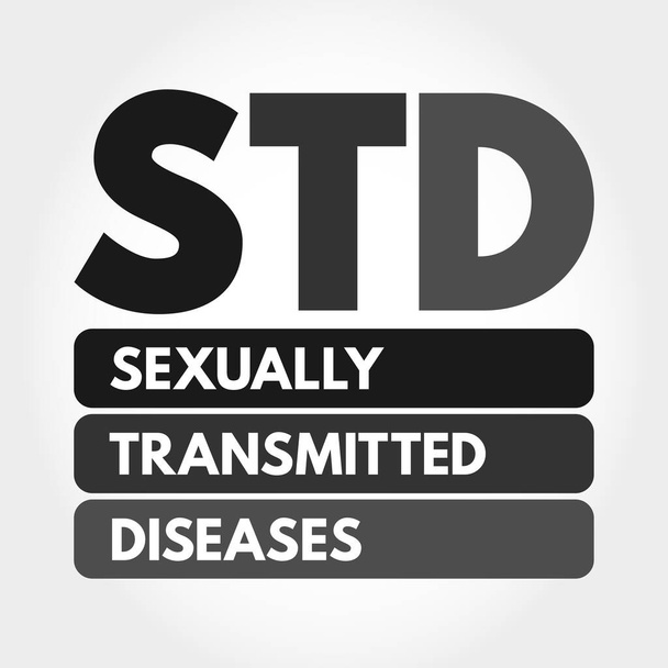 STD - Sexually Transmitted Diseases acronym, medical concept background - Vektör, Görsel