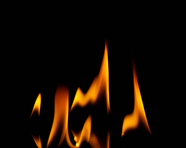 Fire flames isolated on black background - Zdjęcie, obraz