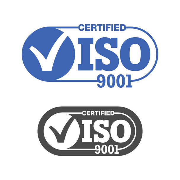 ISO 9001 certified horizontal vector emblem  - Vector, Image