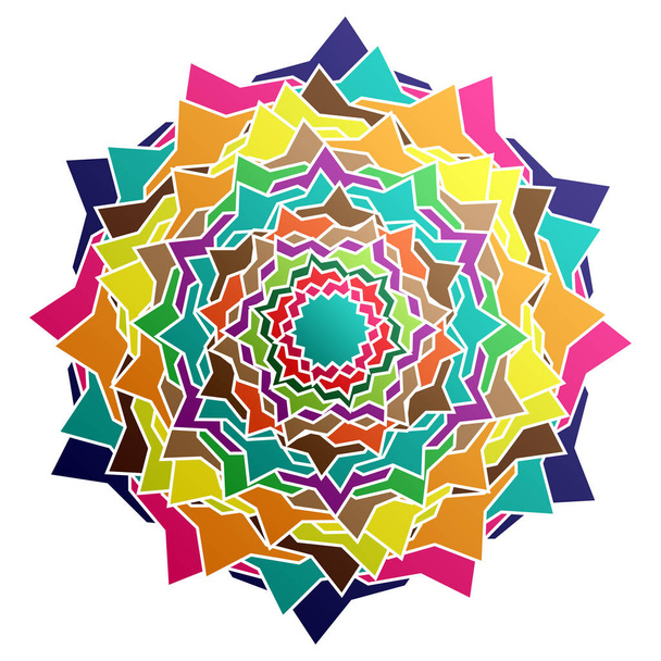 Colorful motifs, abstract shapes vector. Circular pattern elements. Geometric art vector illustration. Simple, basic mandalas - Vector, afbeelding