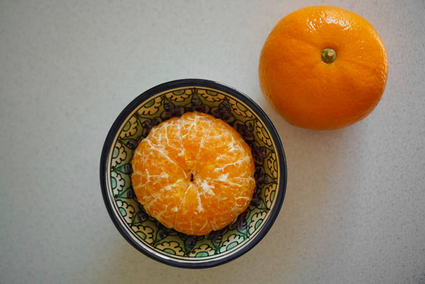  tangerines  fruits isolated on white background. cutout - Photo, Image