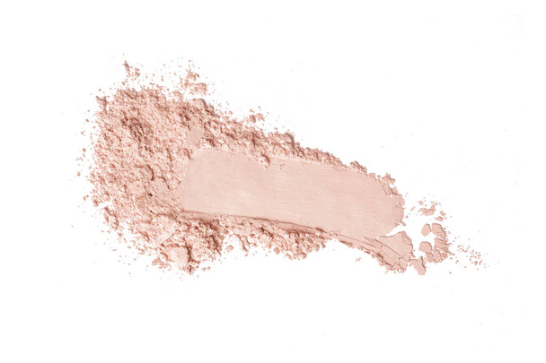 Beige cosmetic or make up powder isolated on white. - Фото, зображення