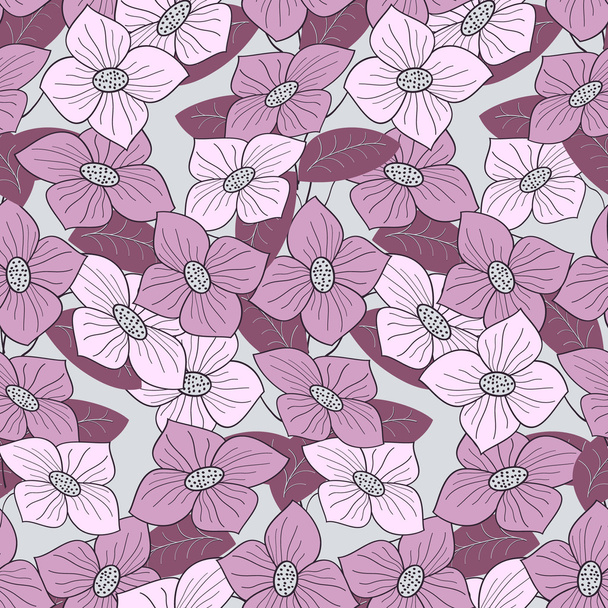 シームレスな抽象的な花のベクトル図 - ベクター画像
