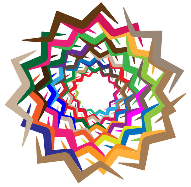 abstract colorful-multicolor circular, concentric and radial, radiating mandala, motif clip-art, logo, symbol  vector illustration - Vector, afbeelding