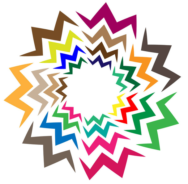abstract colorful-multicolor circular, concentric and radial, radiating mandala, motif clip-art, logo, symbol  vector illustration - Вектор, зображення