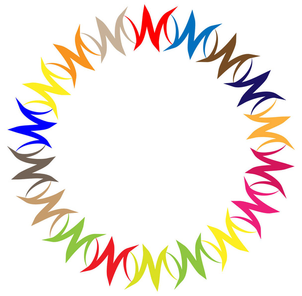 abstract colorful-multicolor circular, concentric and radial, radiating mandala, motif clip-art, logo, symbol set  vector illustration - Vector, afbeelding