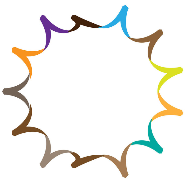 abstract colorful-multicolor circular, concentric and radial, radiating mandala, motif clip-art, logo, symbol set  vector illustration - Vektori, kuva
