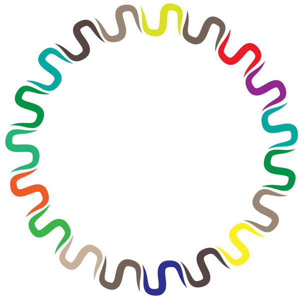 abstract multicolor circular, concentric and radial mandala, motif clip-art, logo illustration - Vektor, kép