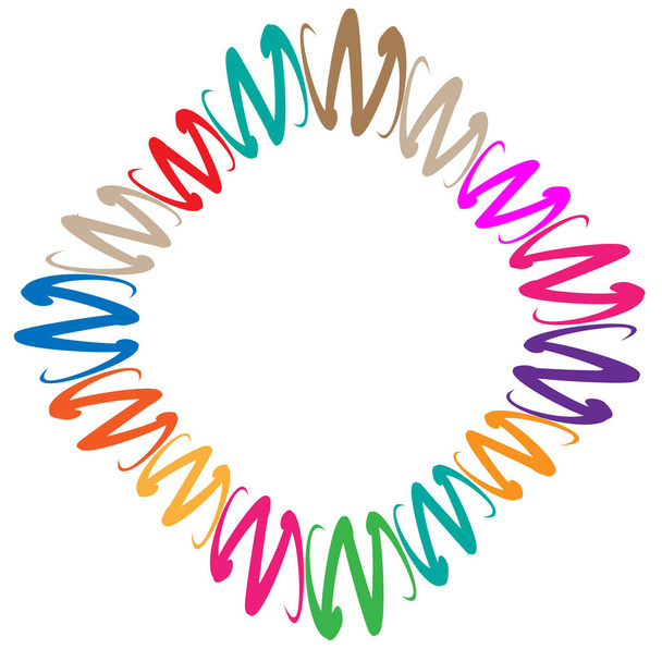 abstract multicolor circular, concentric and radial mandala, motif clip-art, logo illustration - Vektor, kép