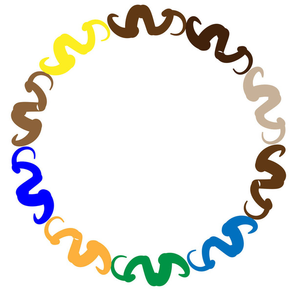 abstract multicolor circular, concentric and radial mandala, motif clip-art, logo illustration - Vector, imagen
