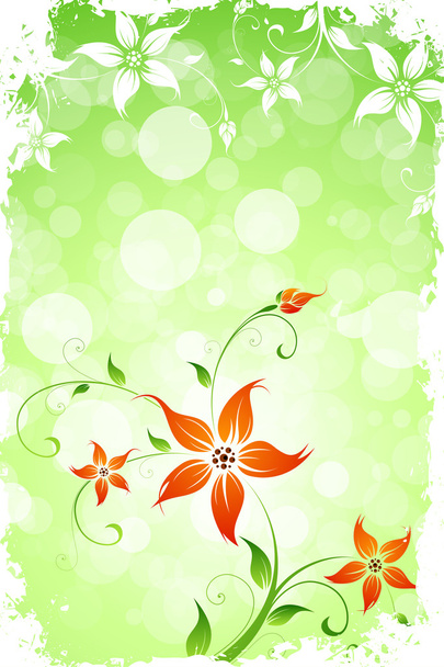 Grungy Flower Background - Vecteur, image