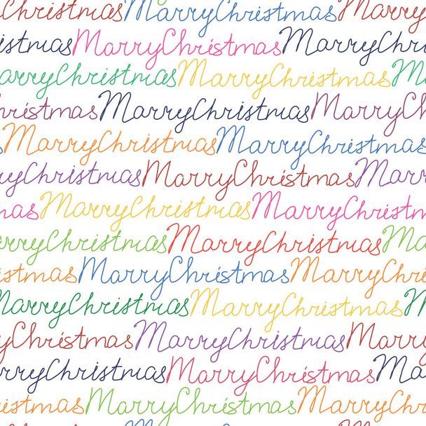 Modèle de Noël sans couture avec lettrage doodle. Texte de Noël écrit à la main - Vecteur, image