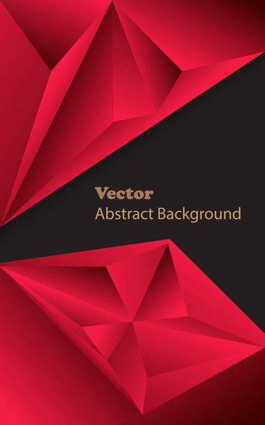abstracto múltiple diamante rojo con fondo trasero y texto marrón - Vector, imagen