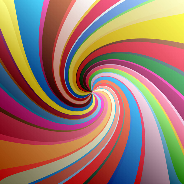 Twist, spiral, swirl, twirl element. Colored Radial rotating stripes - Вектор, зображення