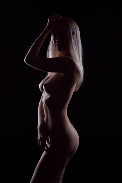Sexy naked woman. Naked sensual woman with a magnificent figure. - Photo, Image