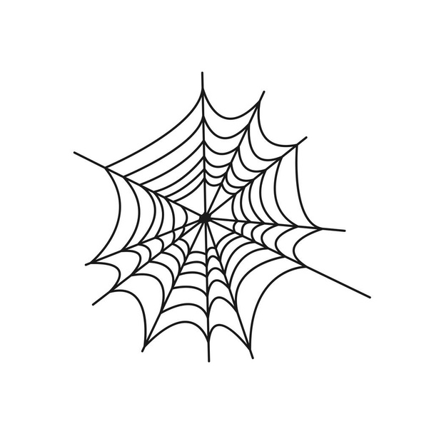 クモの巣は白い背景に隔離されている。スパイダーウェブベクトルイラスト。EPS10 - ベクター画像