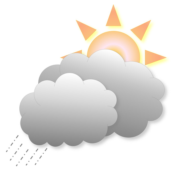 Rain and sun weather icon - Foto, Imagen