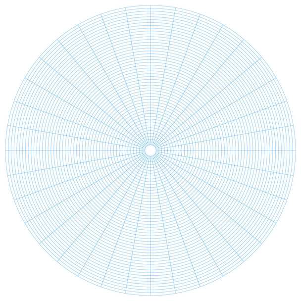 cuadrícula circular. Coordenadas polares. papel gráfico de ingeniería. ilustración vectorial - Vector, imagen