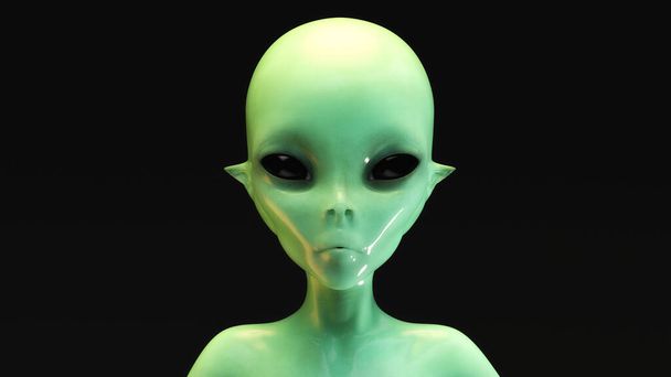Artistic 3D illustration of an alien - Фото, изображение