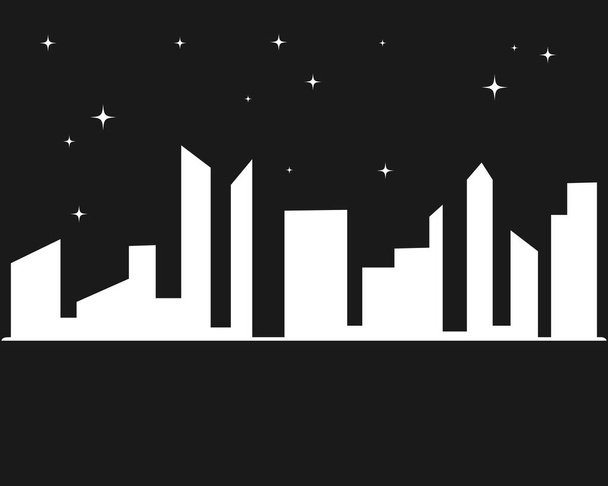 Die Skyline der modernen Stadt. Stadtsilhouette. Vektorabbildung in flachem Design - Vektor, Bild