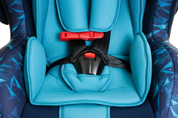 détails rapprochés du siège bleu pour enfants, siège conçu spécifiquement pour protéger les enfants contre les blessures ou la mort lors des collisions. - Photo, image