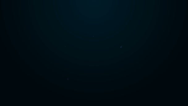 Icono de corona de línea de neón brillante aislado sobre fondo negro. Animación gráfica de vídeo 4K - Imágenes, Vídeo