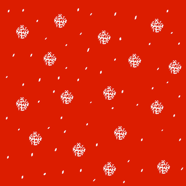 Nahtloses Muster mit Schnee und handgezeichneten Schneeflocken, Weihnachts- und Dekorationsillustration für Packpapier, Verpackungsdesign und Druck auf Stoff, Feiertagspapier - Vektor, Bild