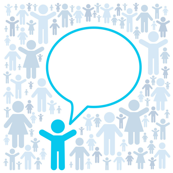 People pictogram with speech bubble - Vector, Image