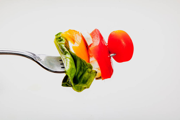 Salad on a fork - Foto, Imagen