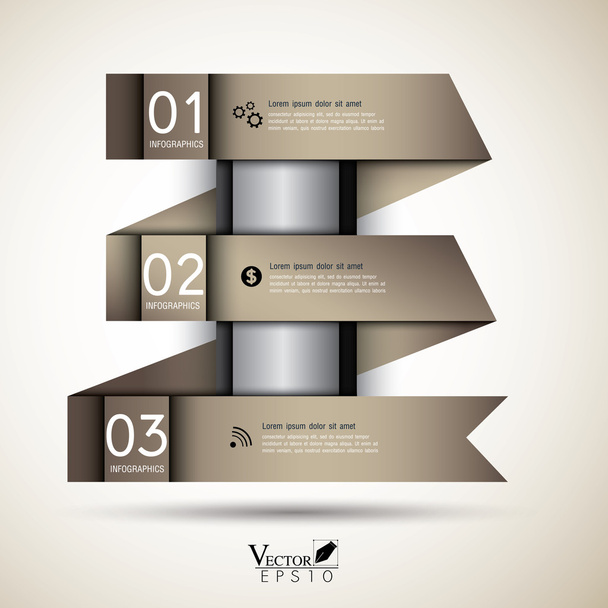 Abstract business infographics template ribbon style. Vector ill - Vector, Image