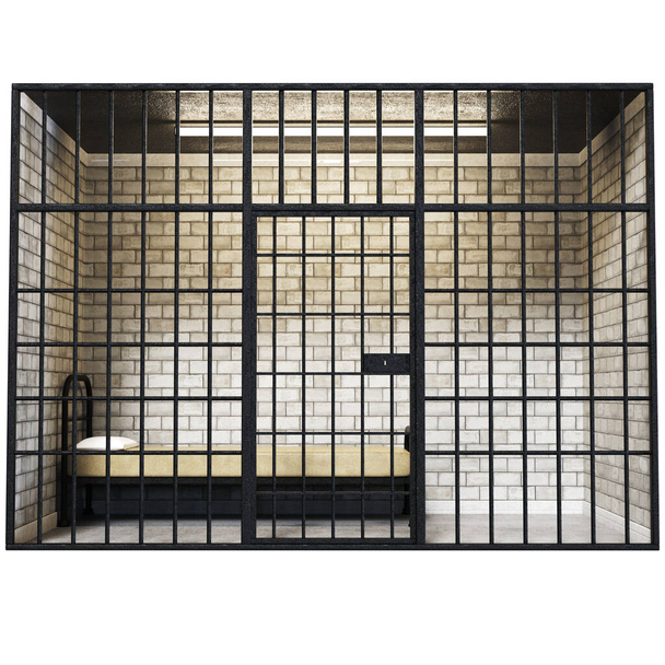 Interior de la prisión, Ilustración 3D, Renderización 3D - Foto, Imagen
