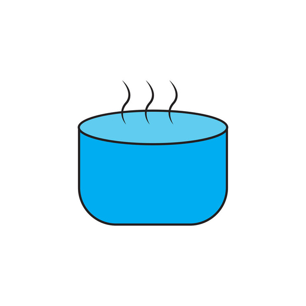 Bathtub flat icon. Design template vector - Vetor, Imagem