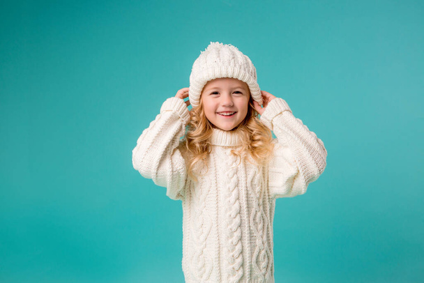 little girl in white sweater  - Photo, Image