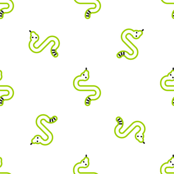 Ligne Icône de serpent isolé motif sans couture sur fond blanc. Vecteur. - Vecteur, image