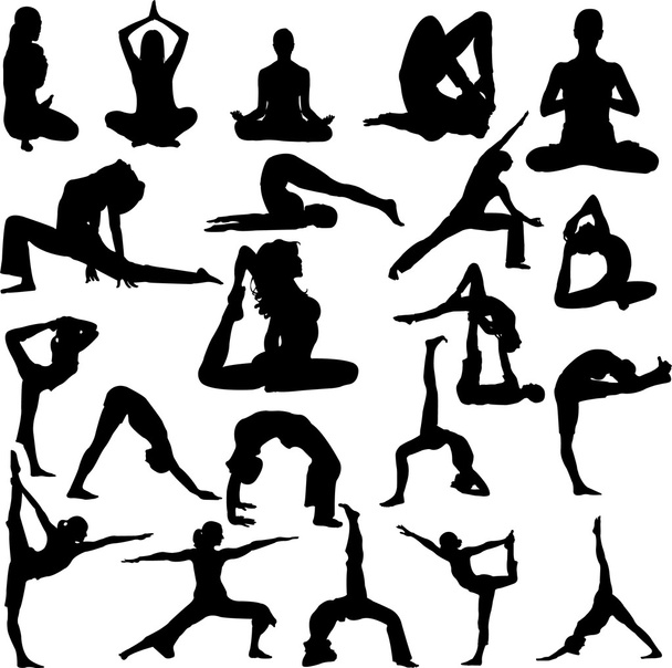 Yoga Workout Girl Set Set Yoga: vetor stock (livre de direitos