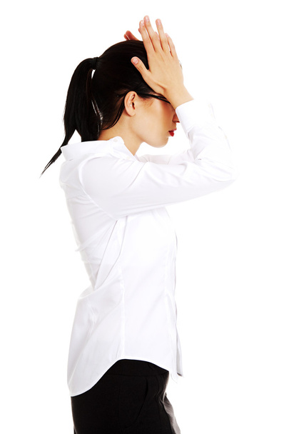 頭痛を持つ女性実業家 - 写真・画像