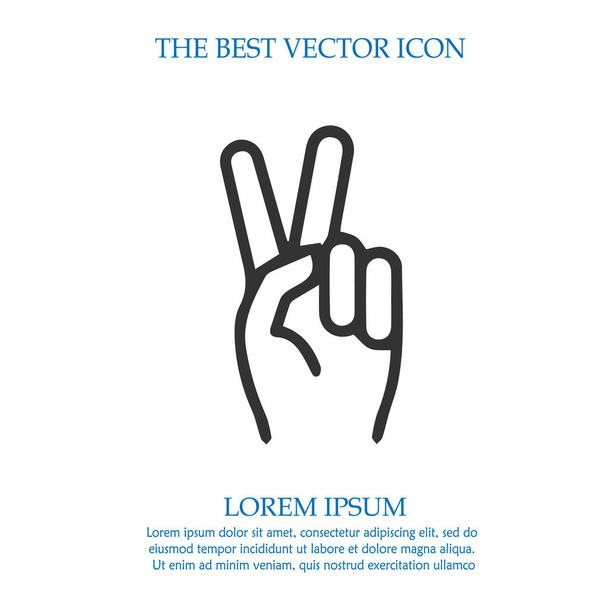 Victory symbool vector icoon eps 10. V gebaar teken. - Vector, afbeelding