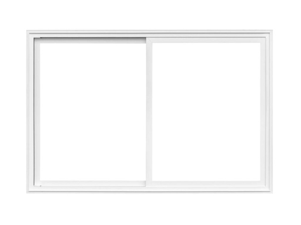 Prawdziwy nowoczesny dom okna ramki izolowane na białym tle ze ścieżką wycinania - Zdjęcie, obraz