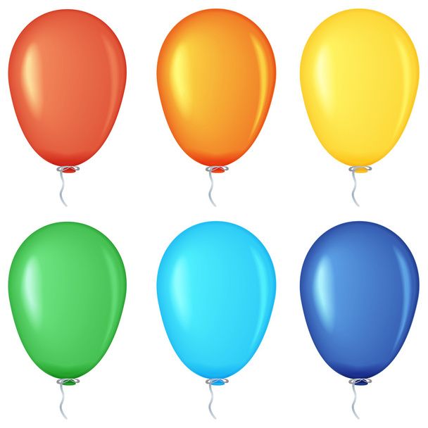 Set aus farbigen Luftballons. - Vektor, Bild