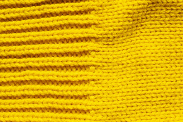 Yellow knitting wool texture background - Photo, Image