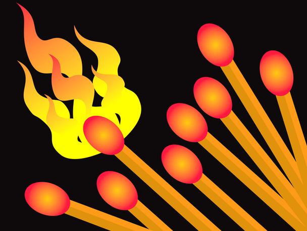 Illustration of burning match - Foto, imagen