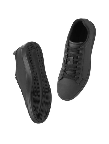 Casual black leather shoes on white background - Photo, Image
