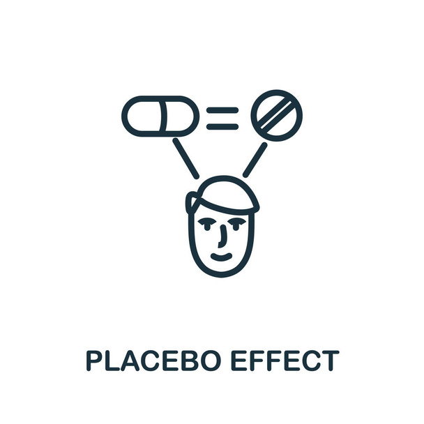 Placebo Effect ikon alternatív gyógyászat gyűjtemény. Egyszerű vonal Placebo Effect ikon sablonok, web design és infographics. - Vektor, kép