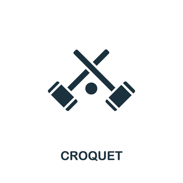 Avustralya koleksiyonundan kroket ikonu. Şablonlar, web tasarımı ve bilgi grafikleri için basit satır Kriket simgesi. - Vektör, Görsel