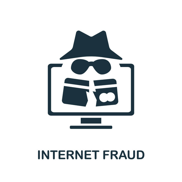Internet-Betrugssymbol aus verbotener Internet-Sammlung. Einfache Linie Internet Fraud Symbol für Vorlagen, Web-Design und Infografiken. - Vektor, Bild