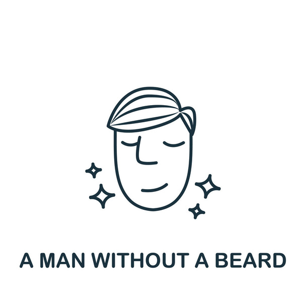 Egy szakáll nélküli férfi ikon a fodrászati kollekcióból. Egyszerű vonal elem egy ember szakáll szimbólum nélkül sablonok, web design és infografikák. - Vektor, kép