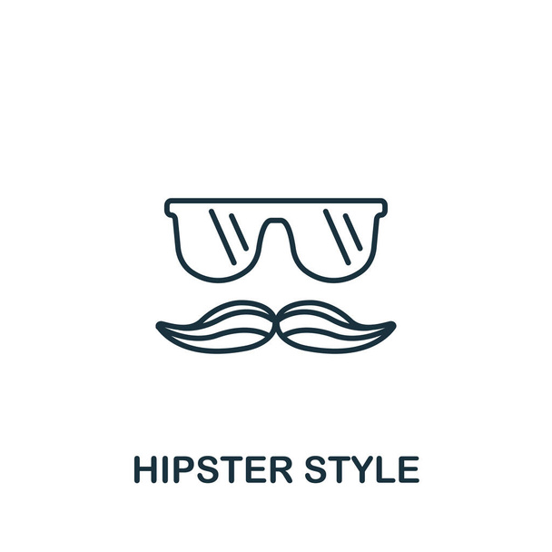 Hipster Style icono de la colección de peluquería. Símbolo de estilo hipster de elemento de línea simple para plantillas, diseño web e infografías. - Foto, Imagen