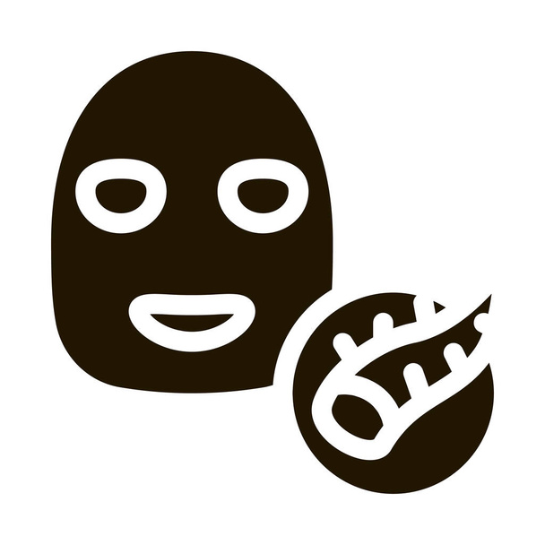 顔マスクとスカーレットのグリフアイコンベクトル。顔のマスクとスカーレットサイン。孤立したシンボルイラスト - ベクター画像